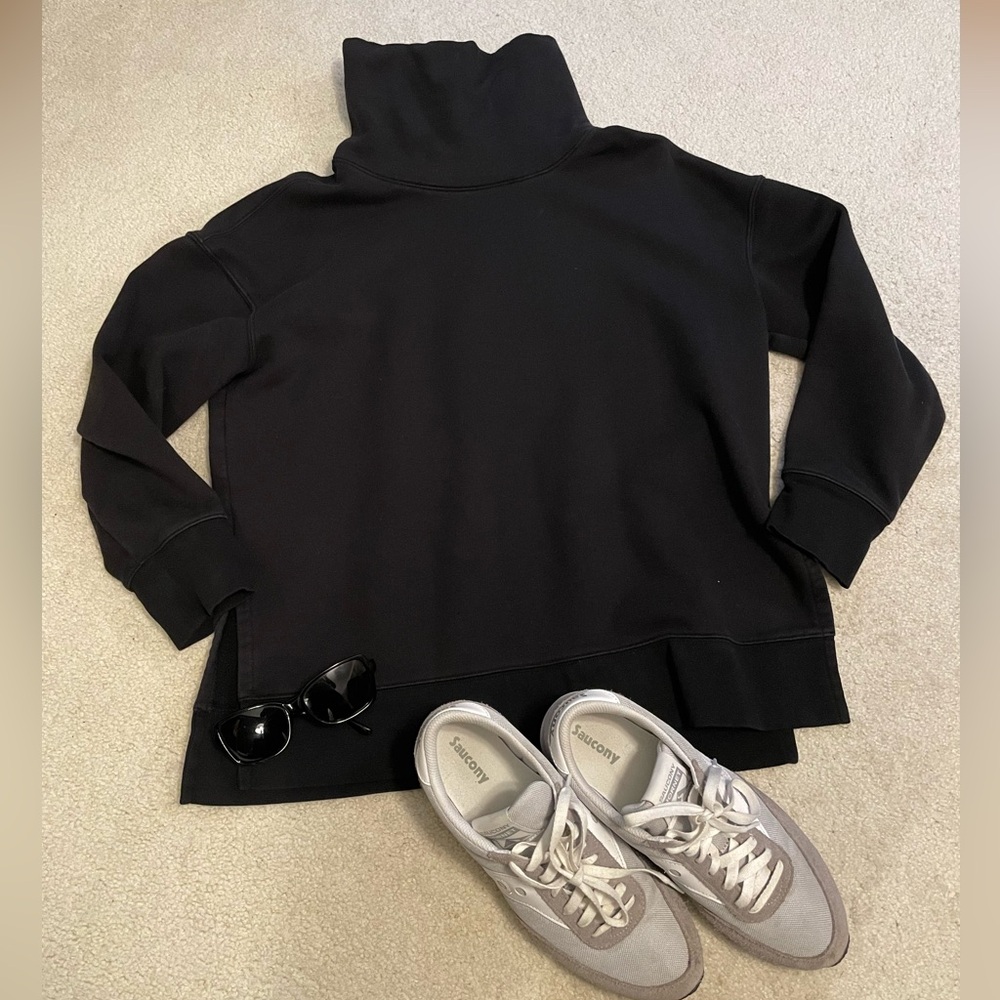 Athleta Black 24/7 Funnel Neck Sweater